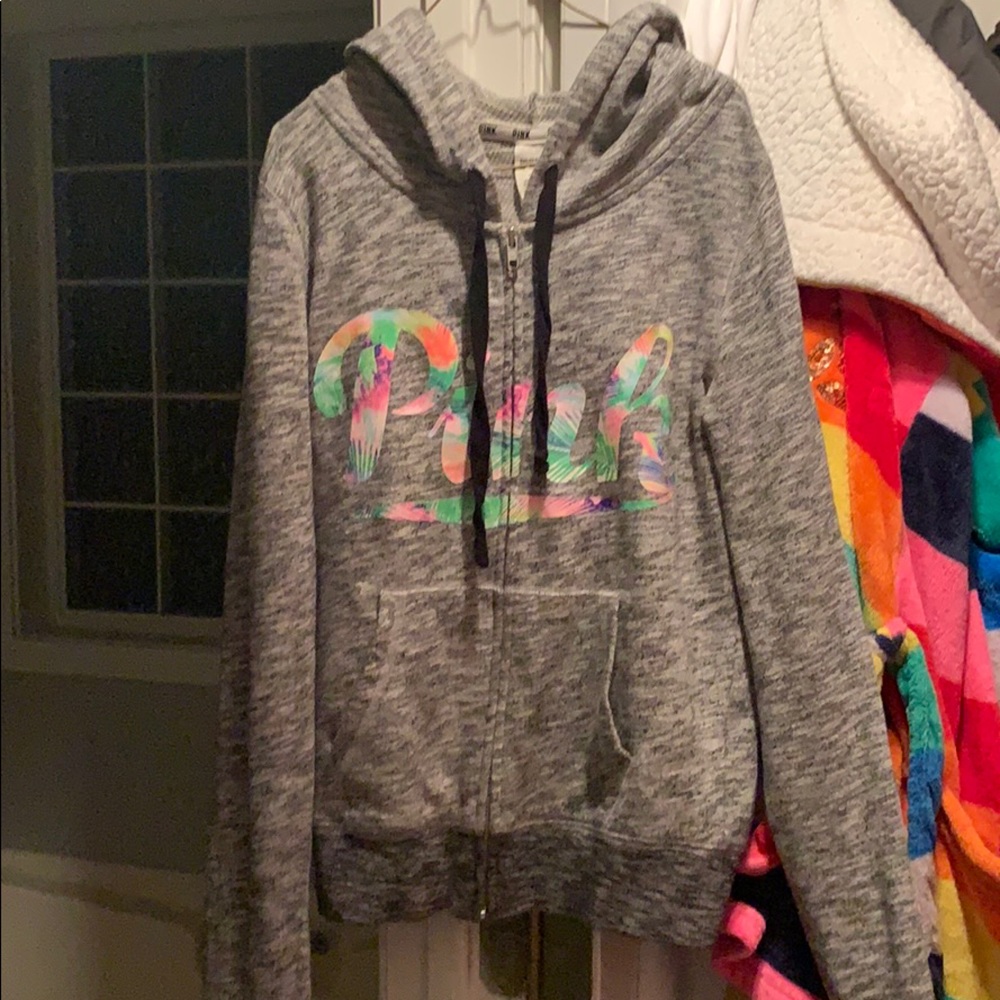 Pink zip up hoodie